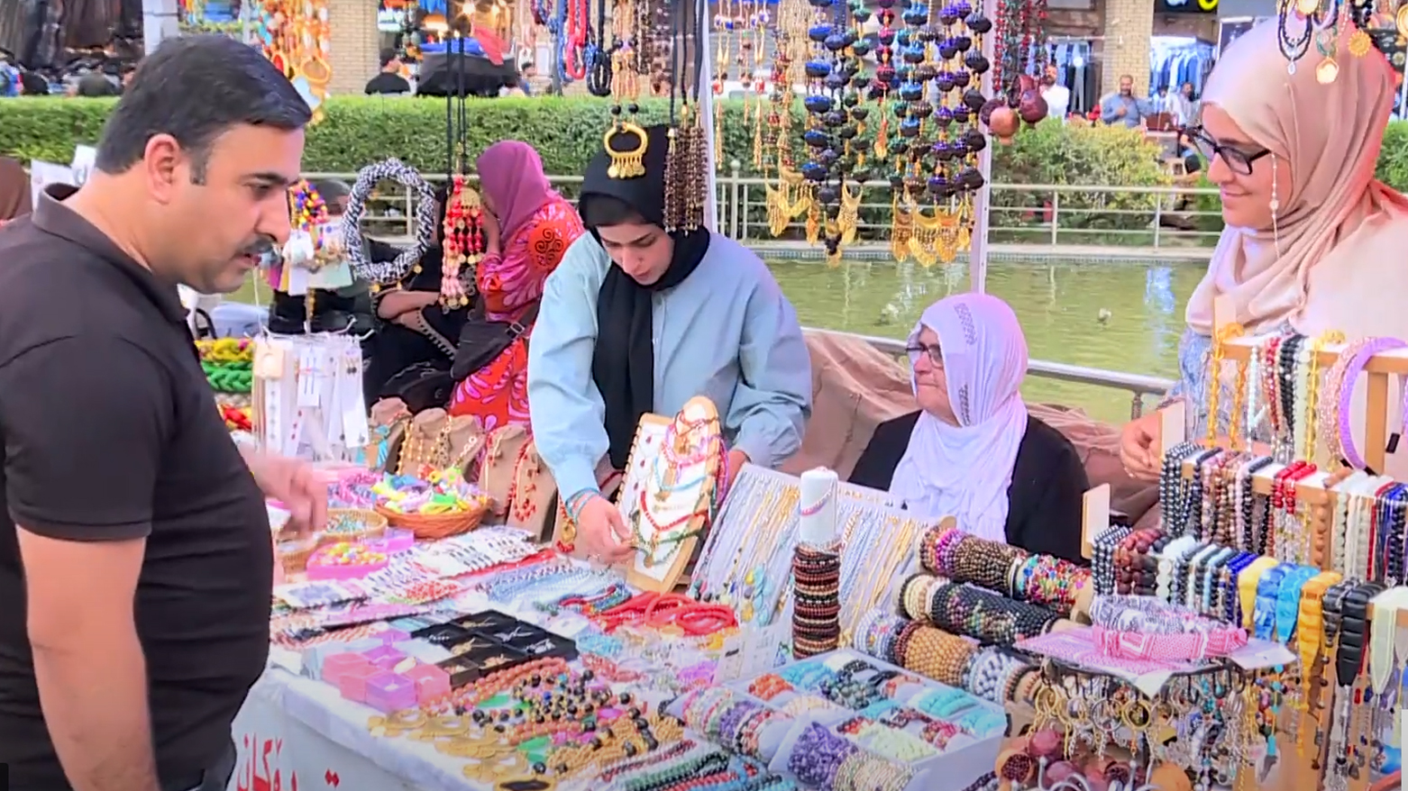 Women sell traditional Kurdish items at a festival near the Citadel of Erbil, the capital of Kurdistan, May 24, 2025. (Photo: Kurdistan24)