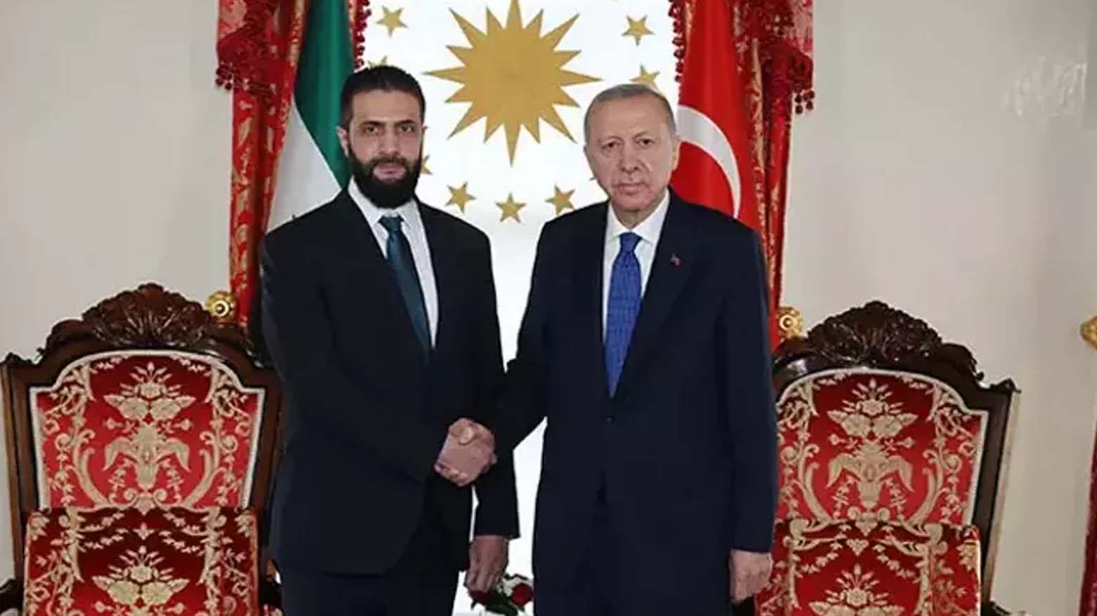 رجب طیب اردوغان و احمد شرع روسای جمهوری ترکیە و سوریه
