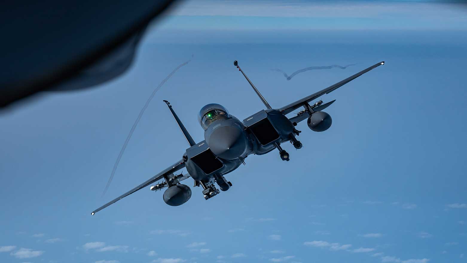 U.S. Air Force F-15E Strike Eagles refuel and patrol the skies over the U.S. Central Command area of responsibility. (Photo: CENTCOM)