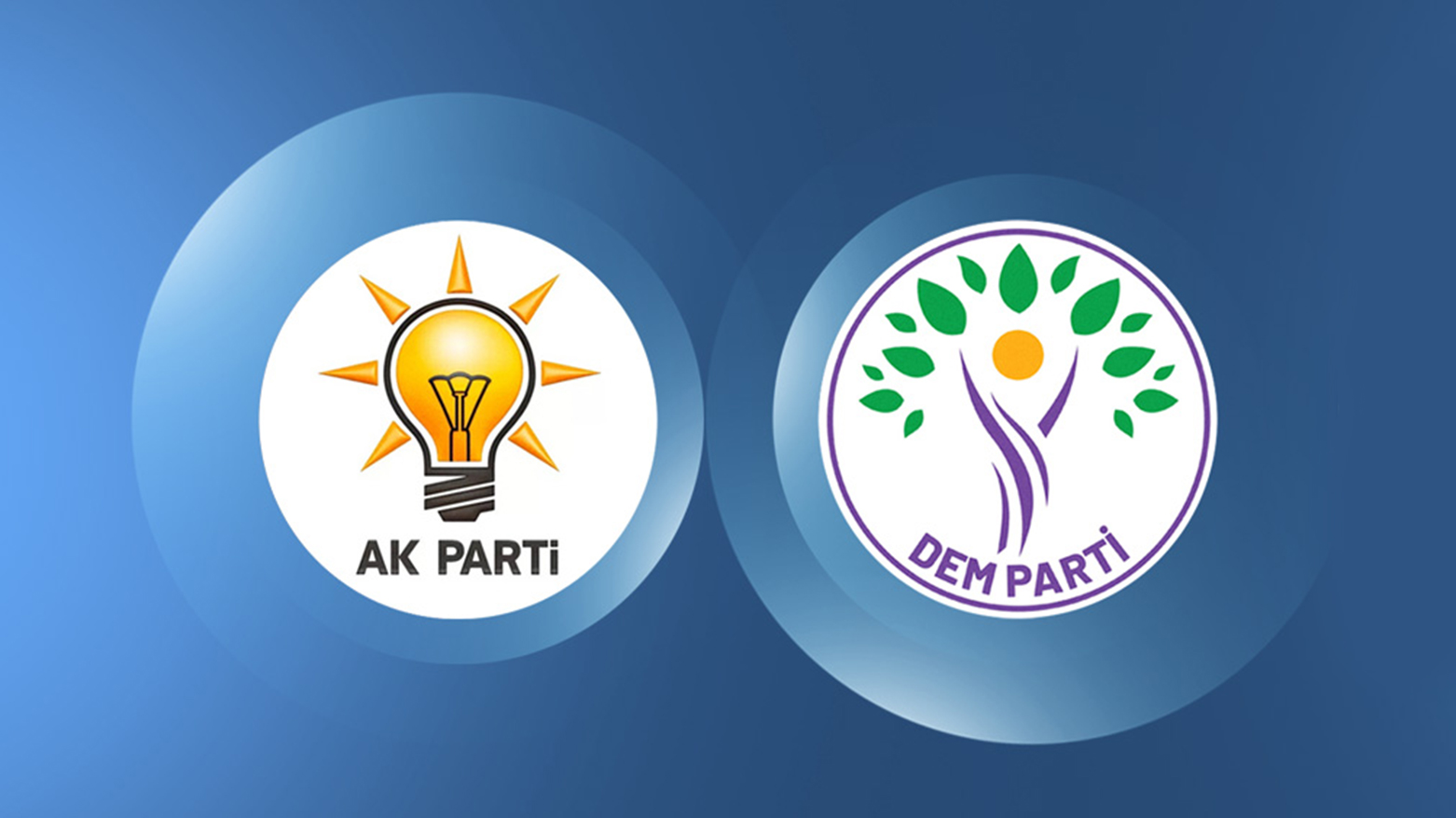AKP logo (L), DEM Party (R). (Graphic: Designed by Kurdistan24)