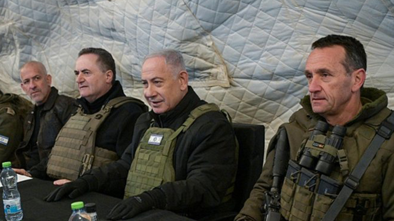 Photo released by the Israeli government press office shows Prime Minister Benjamin Netanyahu with his defense chiefs in the annexed Golan Heights, on Dec. 17, 2024. (Photo: AFP)