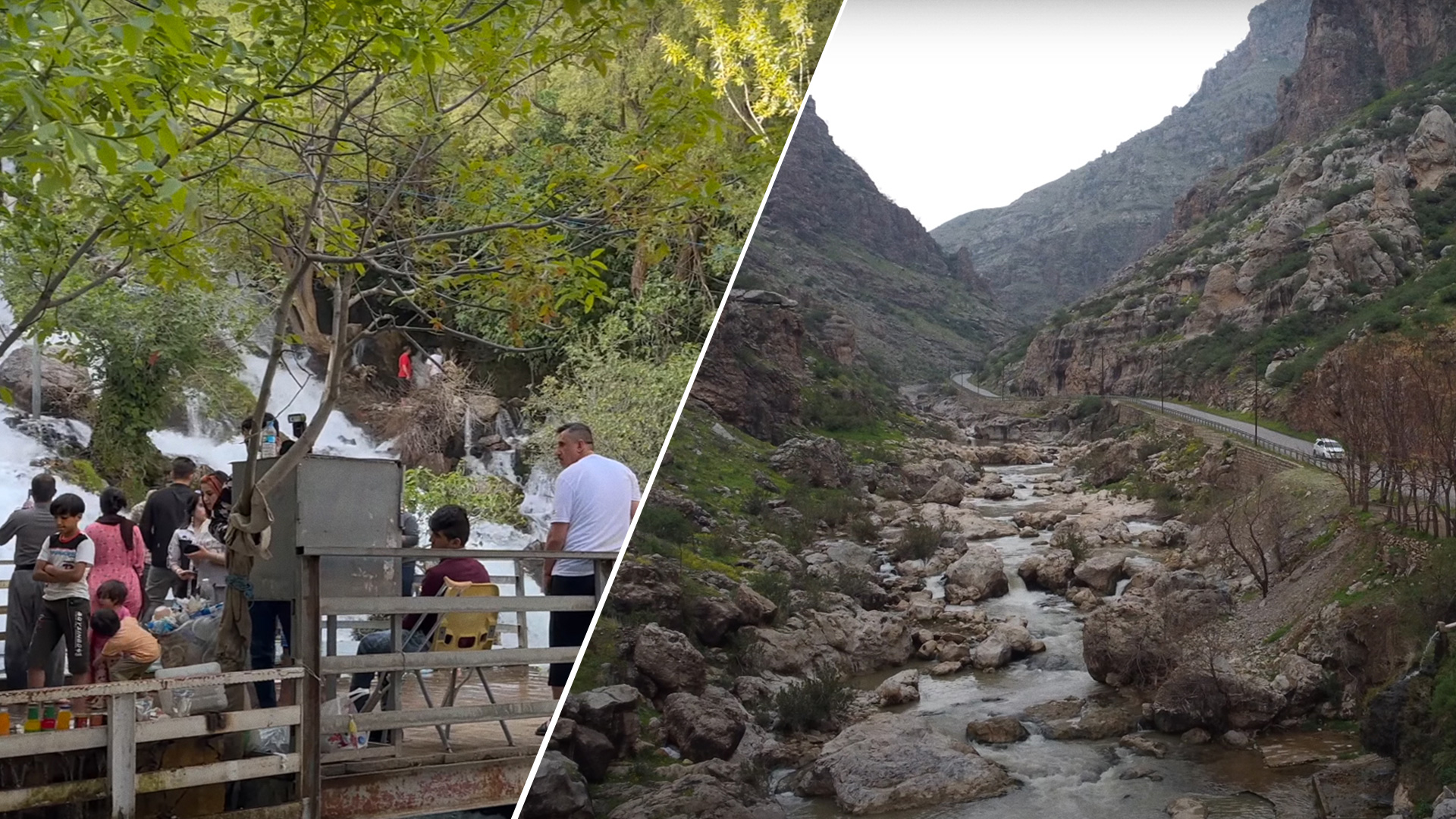 (L-R): Zalm Waterfall in Hawraman and Zanta Valley in Akre. (Photo: Kurdistan24)