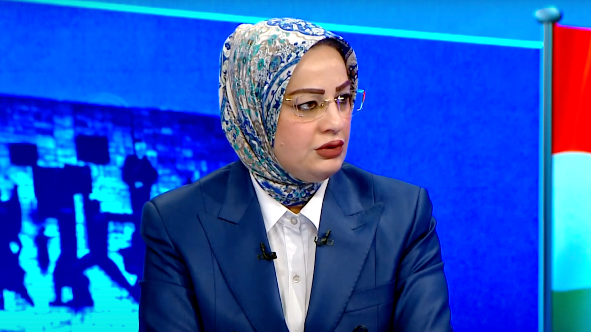 Mona Qahwachi, Deputy Leader of the Turkmen Reform Party, being interviewed by Kurdistan24, May 31, 2025. (Photo: Kurdistan24)