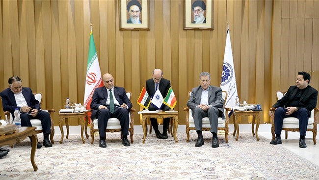 Iraq’s ambassador to Tehran, Naseer Abdul Mohsen Abdullah (2nd, L) is seen in a meeting with Iranian private sector leaders in Tehran, Iran, June 1, 2025. (Photo: ICCIMA)