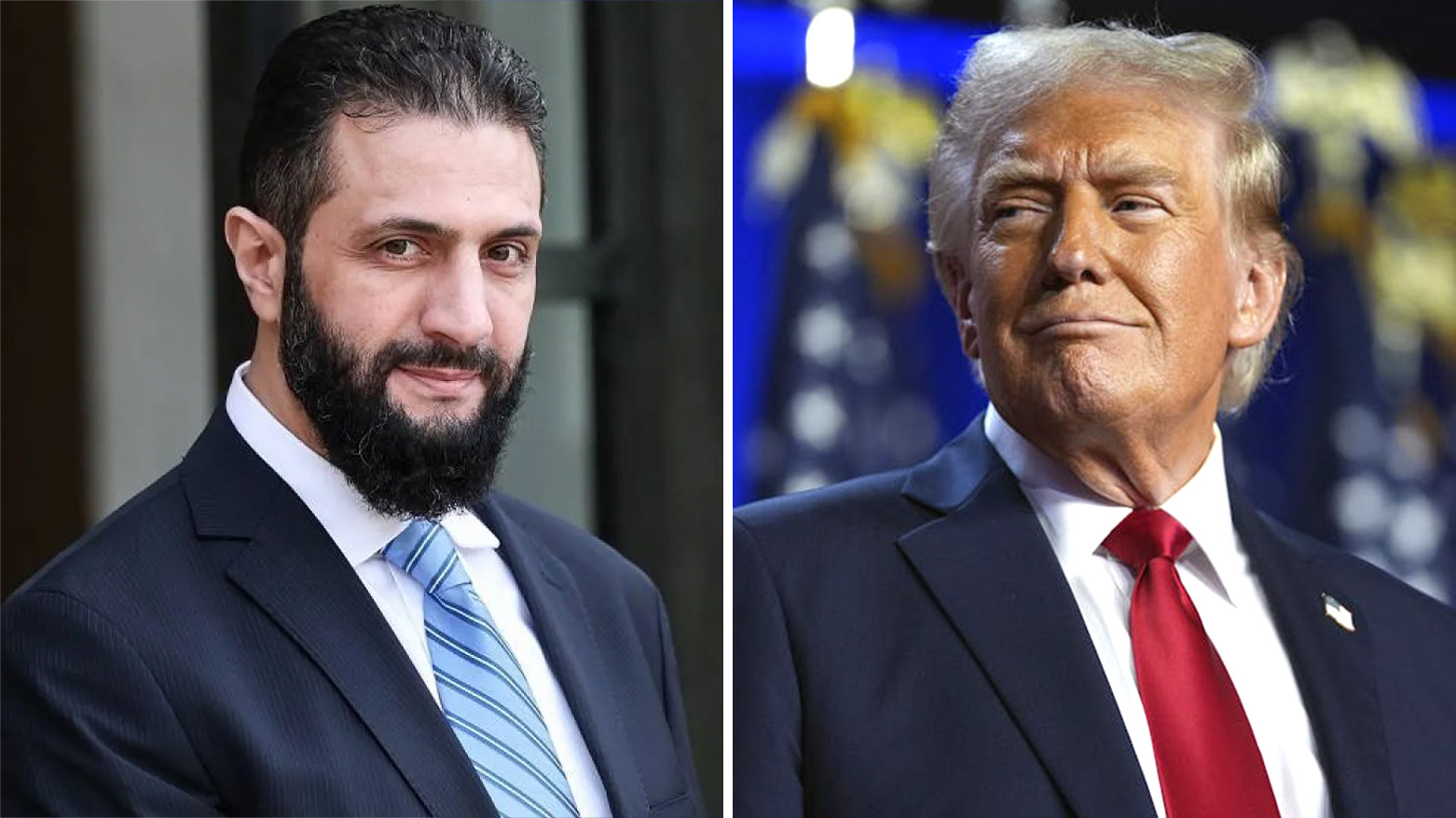 Syrian Interim President Ahmad al-Sharaa (L), President of the United States Donald Trump (R). (Photo: Designed by Kurdistan24)