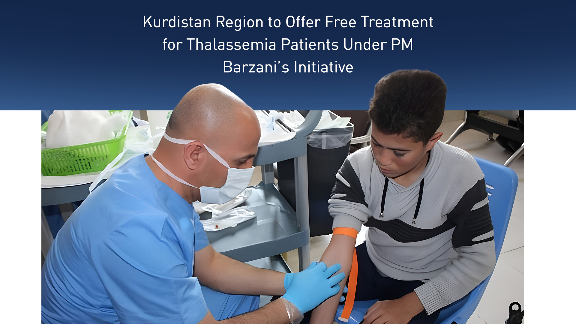 A thalassemia patient being treated in the Kurdistan Region. (Photo: Designed by Kurdistan24)