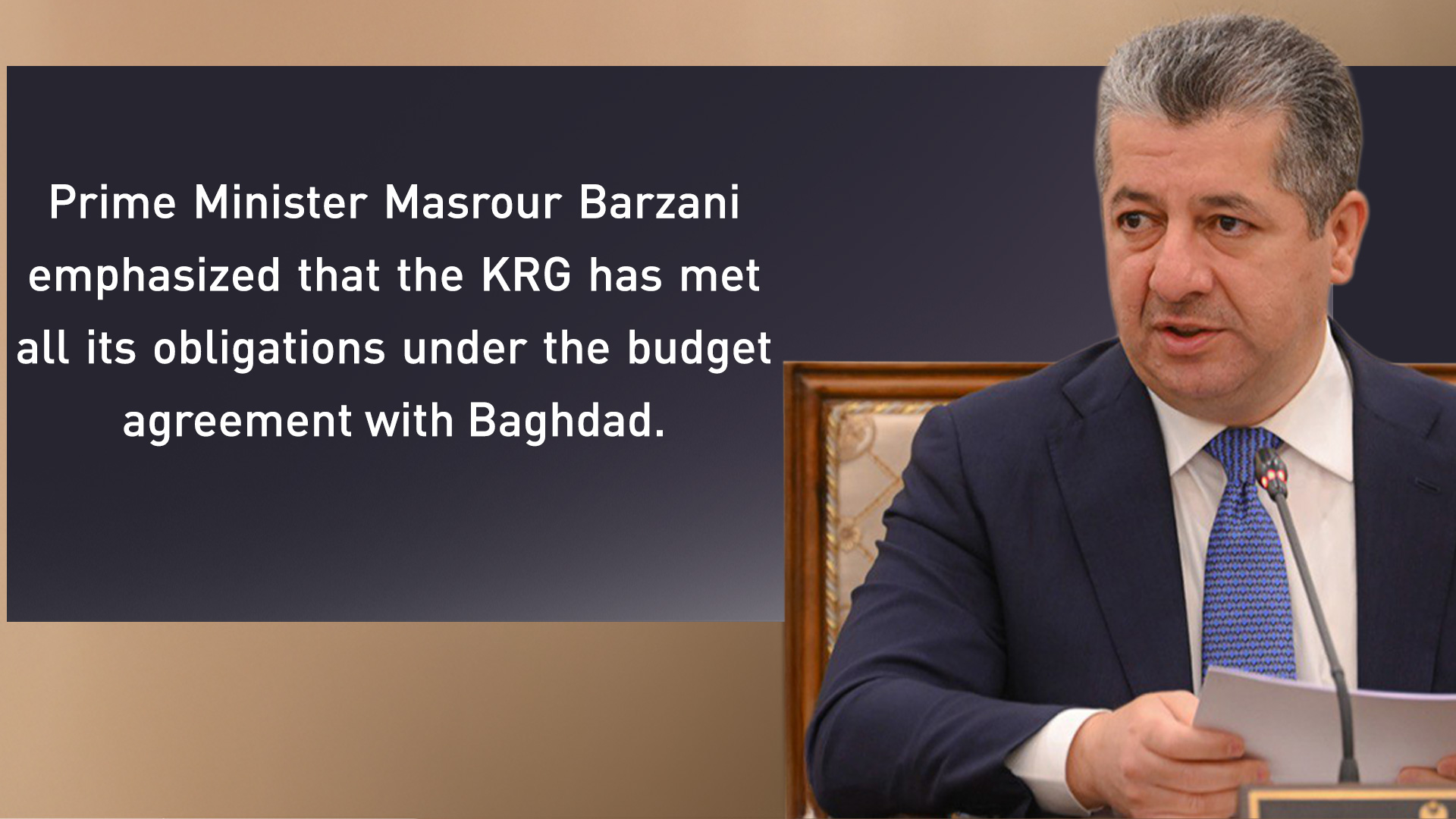 Kurdistan Region Prime Minister Masrour Barzani. (Photo: Designed by Kurdistan24)