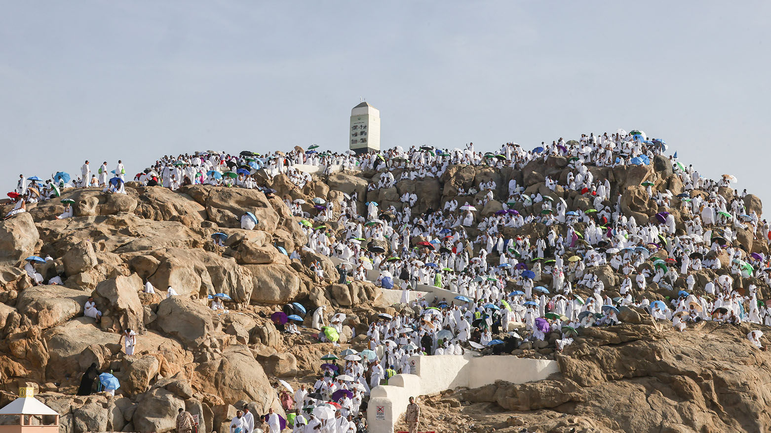 الحجّاج يؤدون الركن الأعظم للحجّ على جبل عرفات