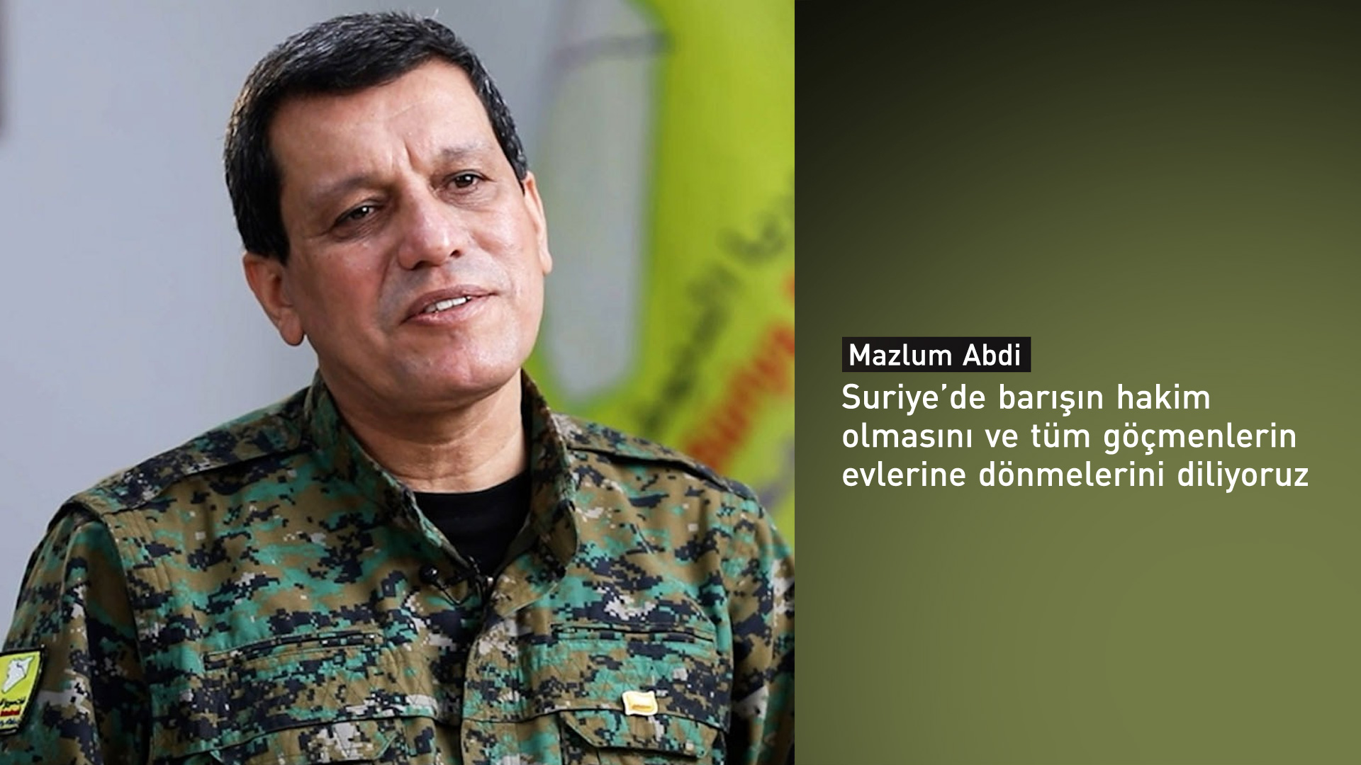 Suriye Demokratik Güçleri (SDG) Genel Komutanı Mazlum Abdi