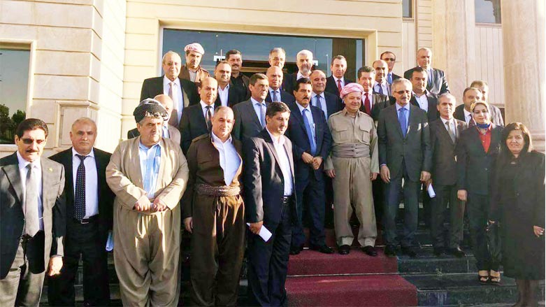 The photo shows the senior Kurdish political figures after deciding on the setting date for the Independence Referendum. (Photo: Archive)
