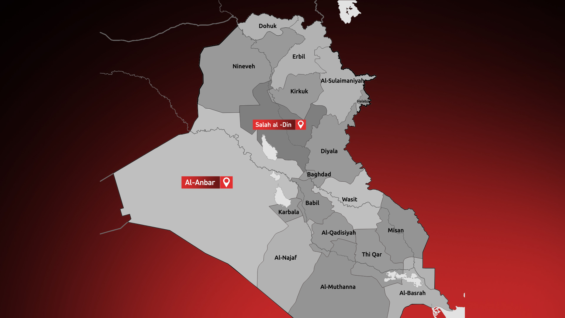 Iraq's map. (Photo: Kurdistan24)
