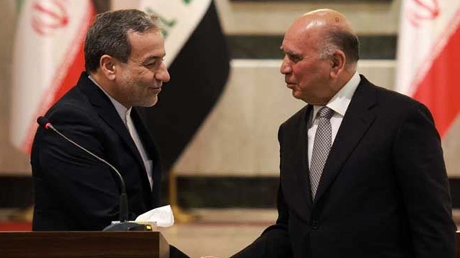 Iraqi FM Fouad Hussein (R), Iranian FM Abbas Araqchi (R). (Photo: INA)