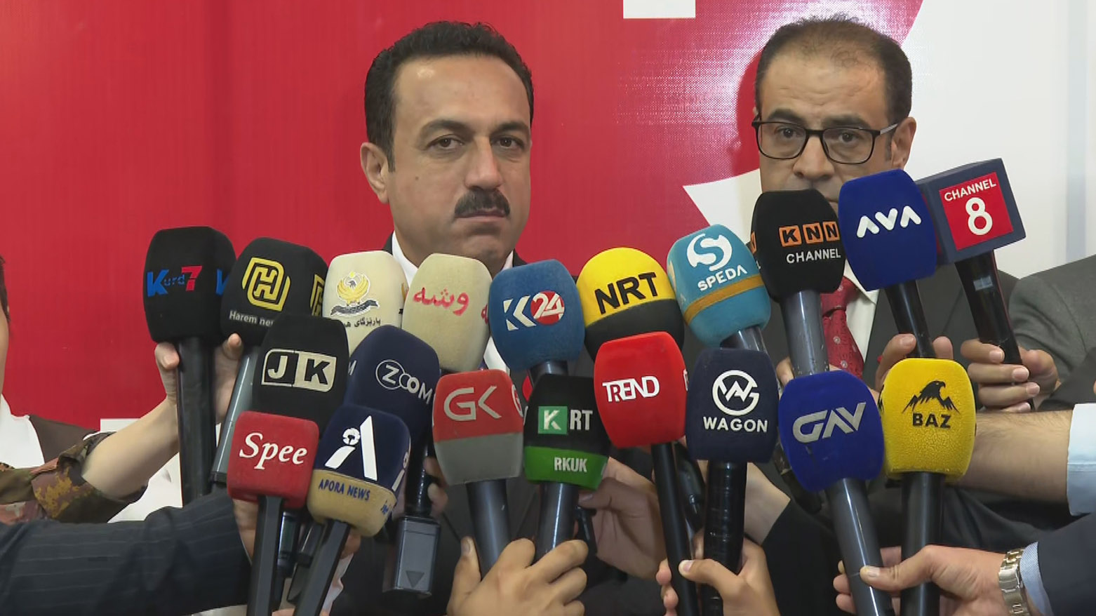 Erbil Governor Omed Khoshnaw holding a press conference in Erbil, June 14, 2025. (Photo: Kurdistan24)