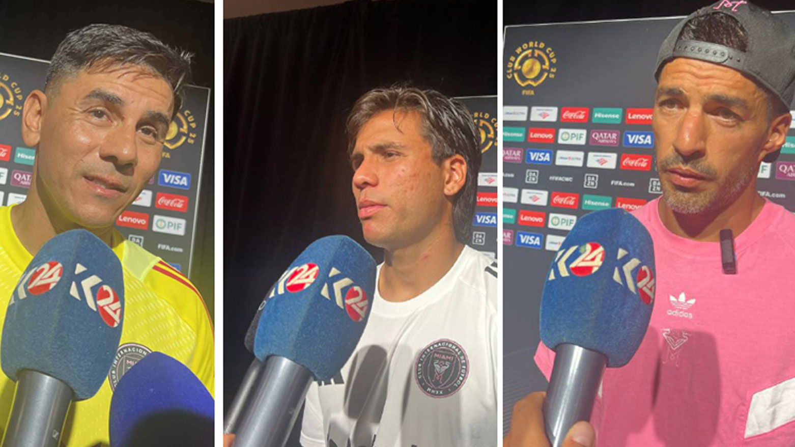 من اليمين: لويس سواريز- تيلاسكو سيغوفيا- أوسكار أوستاري