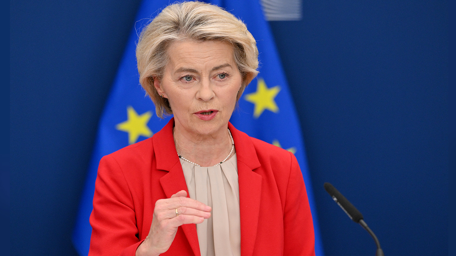 European Commission President Ursula Von der Leyen gives a press conference on the 18th package of sanctions against Russia at the EU headquarters in Brussels on June 10, 2025. (Photo: AFP)