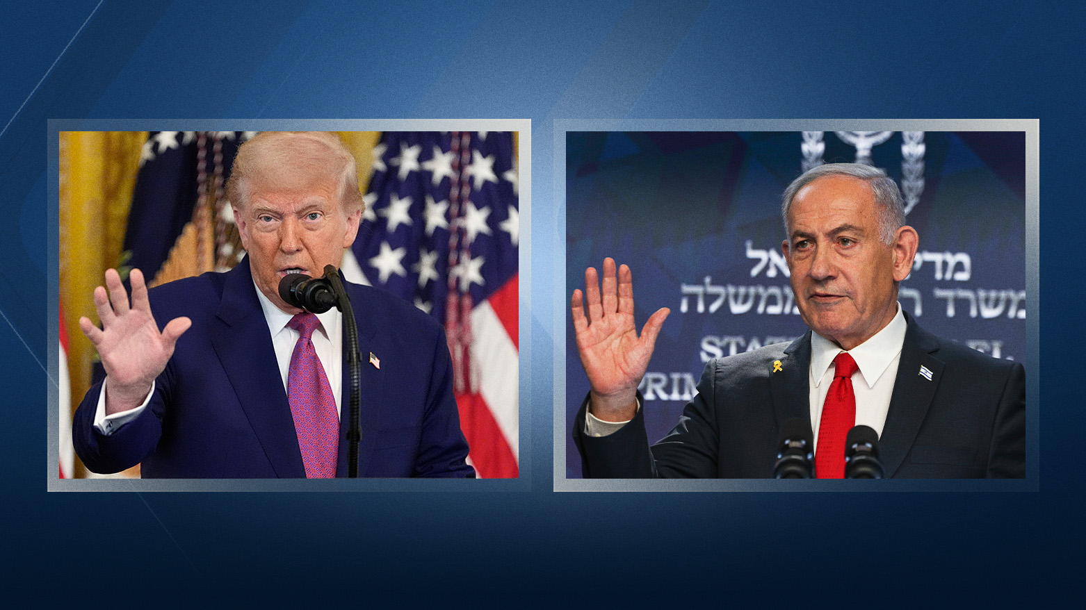 A combo photo showing the U.S. President Donald Trump, (L), and the Israeli Prime Minister Benjamin Netanyahu. (Graphics: AP)