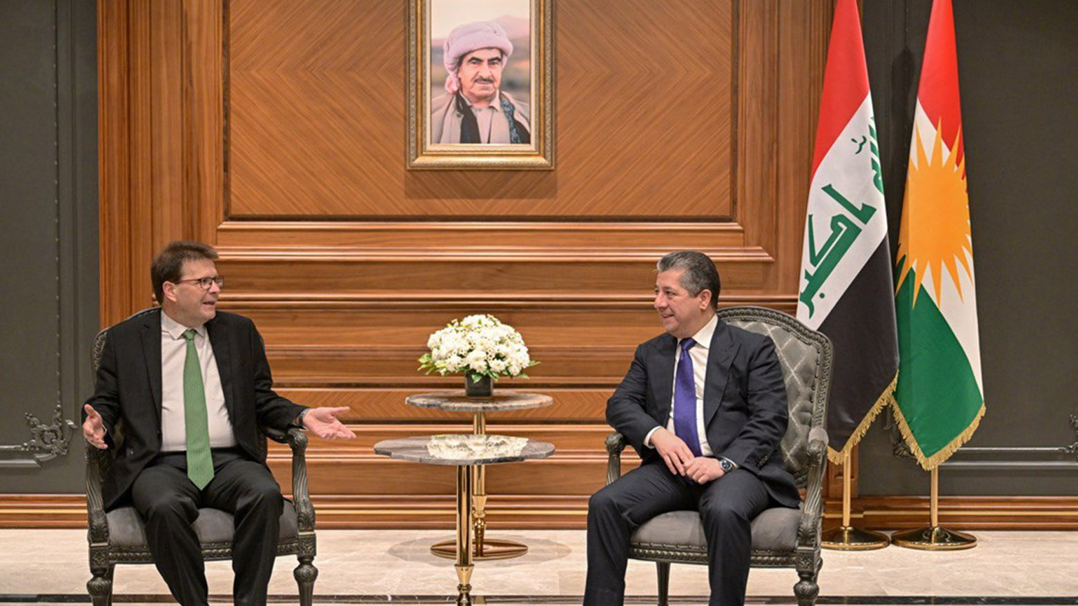 Kurdistan Region PM Masrour Barzani receives Hungarian Consul General Attila Tóth in Erbil, June 16, 2025. (Photo: KRG)