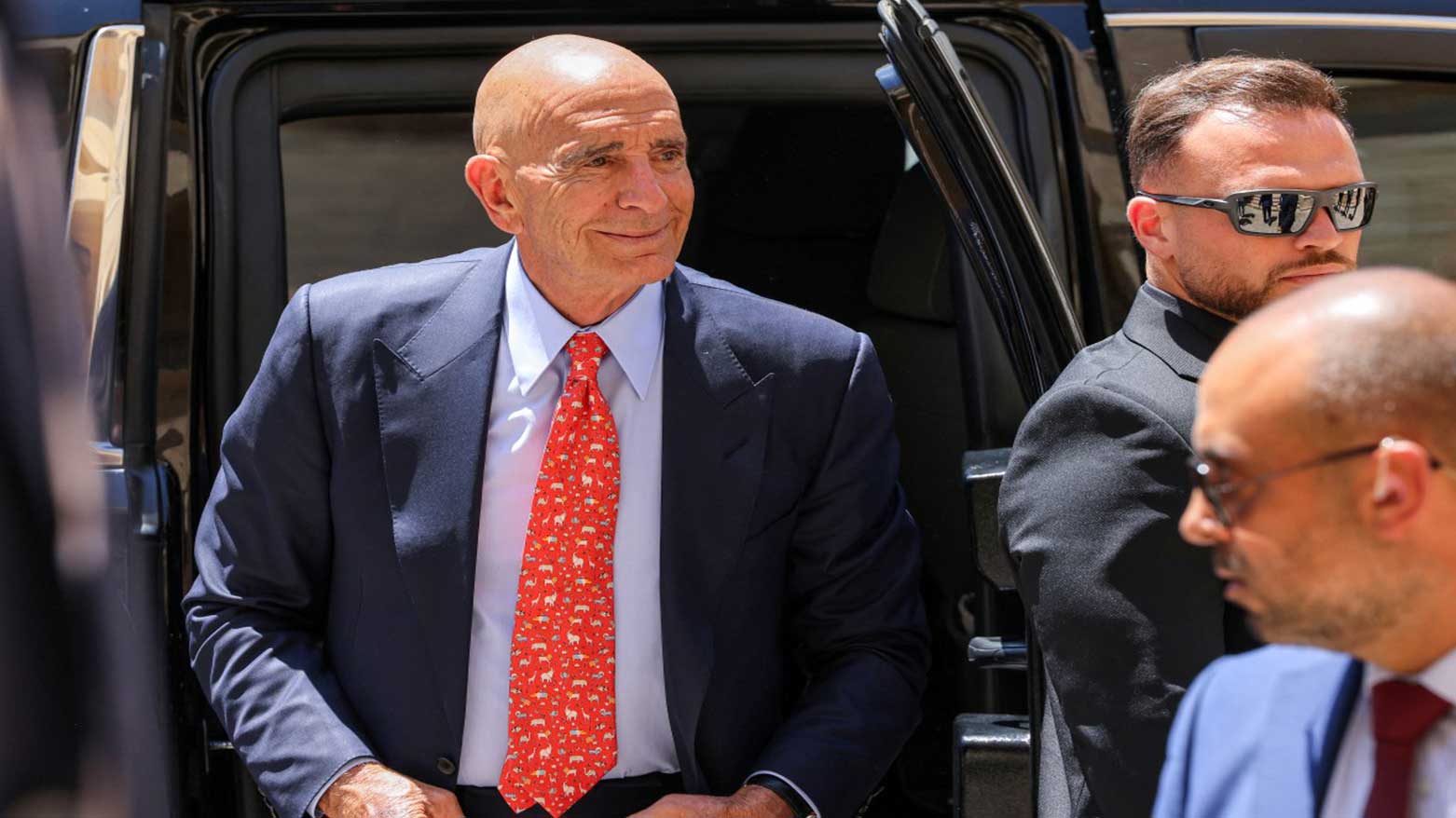 US special envoy for Syria Tom Barrack (L) arrives to meet with Lebanon's PM at the government palace in Beirut on June 19, 2025. (Photo: AFP)