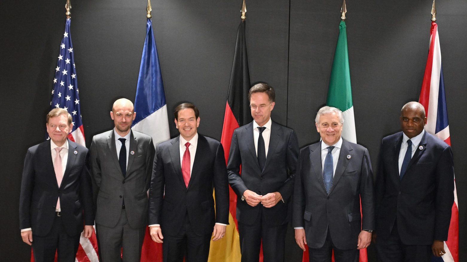 From L Germany's FM Johann Wadephul,France's FM Jean-Noel Barrot,US Secretary of State Marco Rubio, NATO SG Mark Rutte, Italy's FM Antonio Tajani and Britain's FS David Lammy in The North Atlantic Treaty Organisation, Turkey, May 15, 2025.(Photo: AFP)