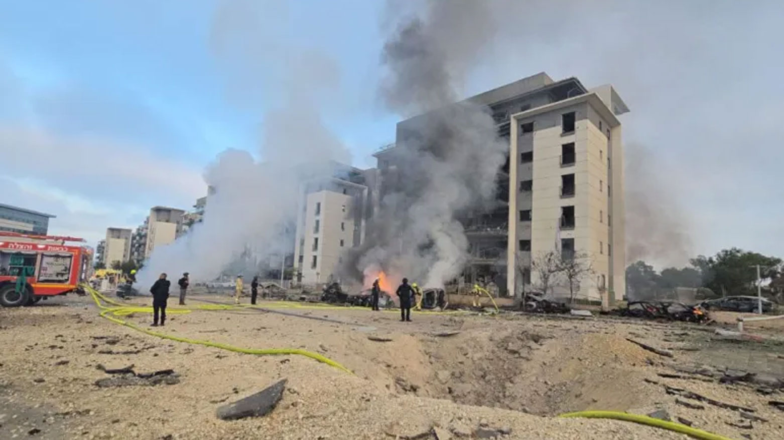 الموقع الذي سقط فيه الصاروخ الإيراني (وسائل إعلام إسرائيلية)