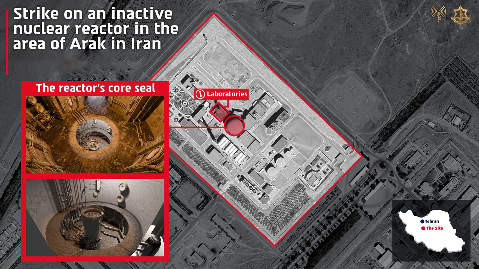The infrastructure of Arak heavy-water reactor. (Photo: IDF)