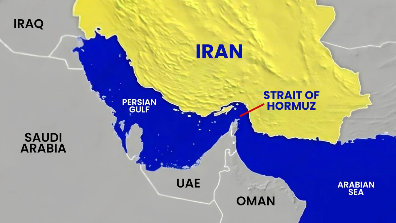 An map showing the Strait of Hormuz. (Photo: Social Media)