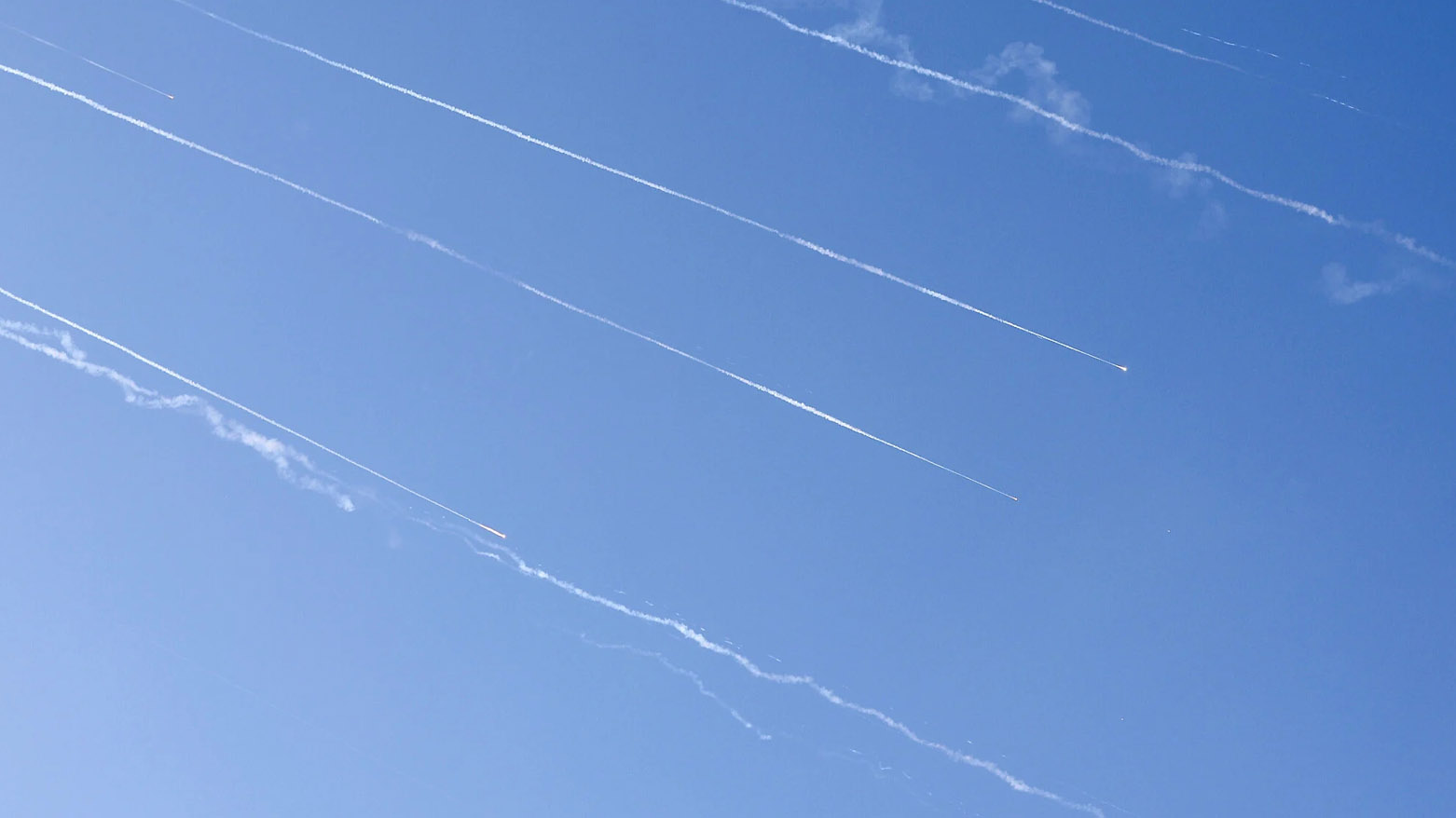 Iranian missiles seen streaking across the sky over Israel. (Photo: AFP)