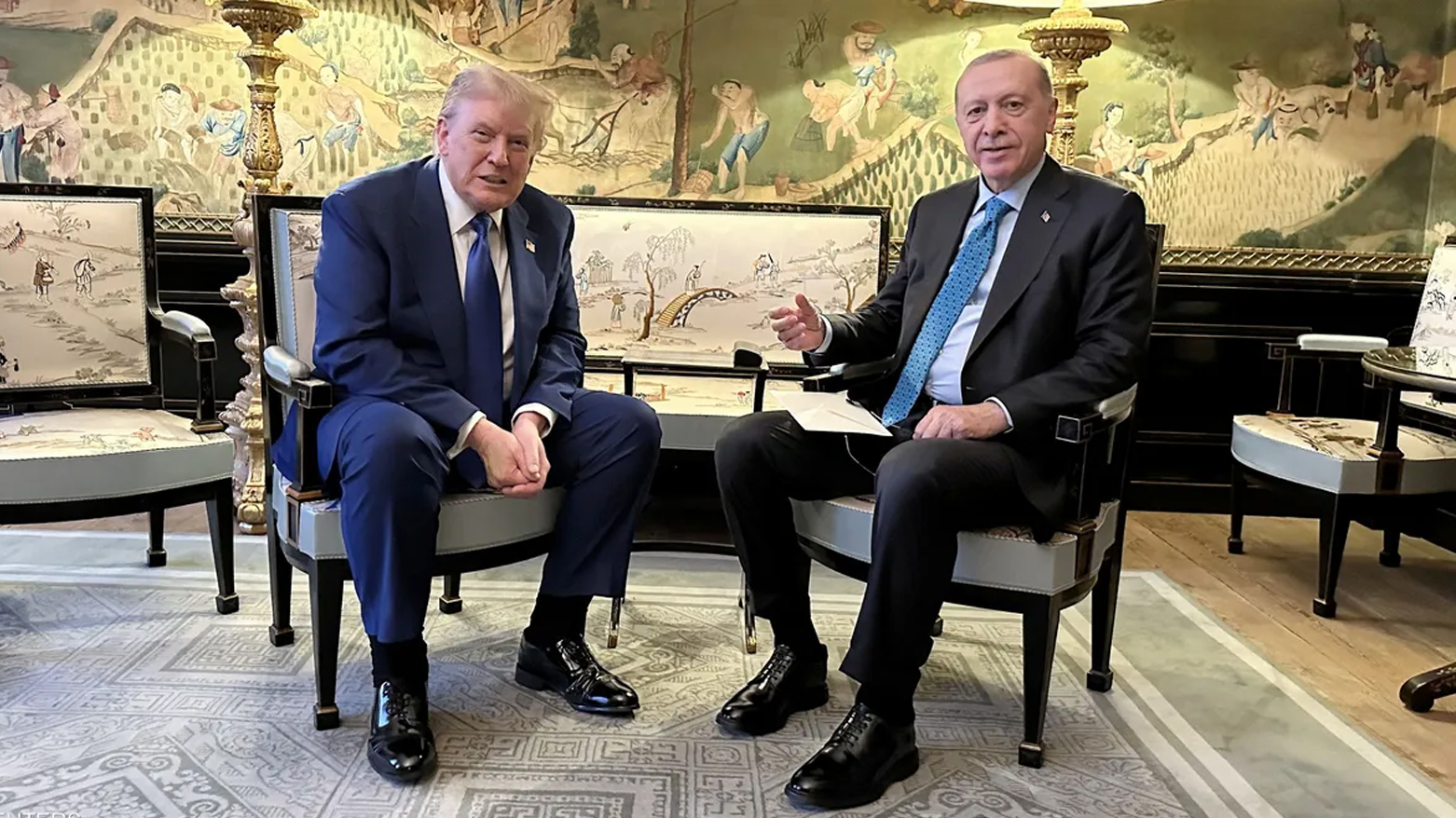 Turkish President Recep Tayyip Erdogan, (R), with US President Donald Trump, The Hague, June 24, 2025. (Photo: AA)