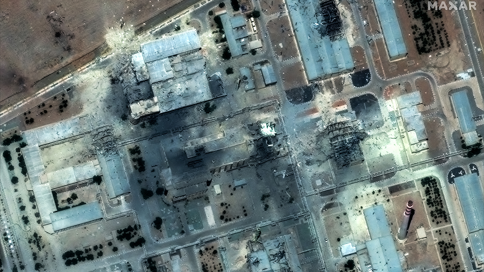 Maxar image shows damage at Isfahan nuclear site after U.S. strikes, June 22, 2025. (Photo: AFP)