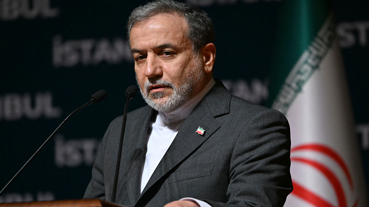 Iran foreign minister Abbas Araghchi, speaks during a press conference at the Lutfi Kırdar Congress Center on the sideline of the 51st session of the OIC, in Istanbul on Jun. 22, 2025. (Photo: AFP)