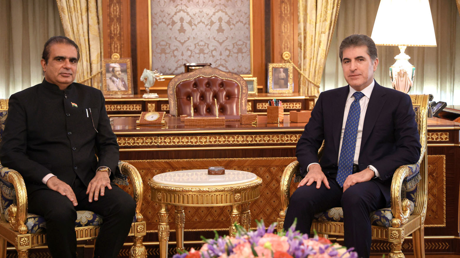 Kürdistan Bölgesi Başkanı Neçirvan Barzani ve Hindistan’ın yeni Erbil Başkonsolosu Brijesh Kumar