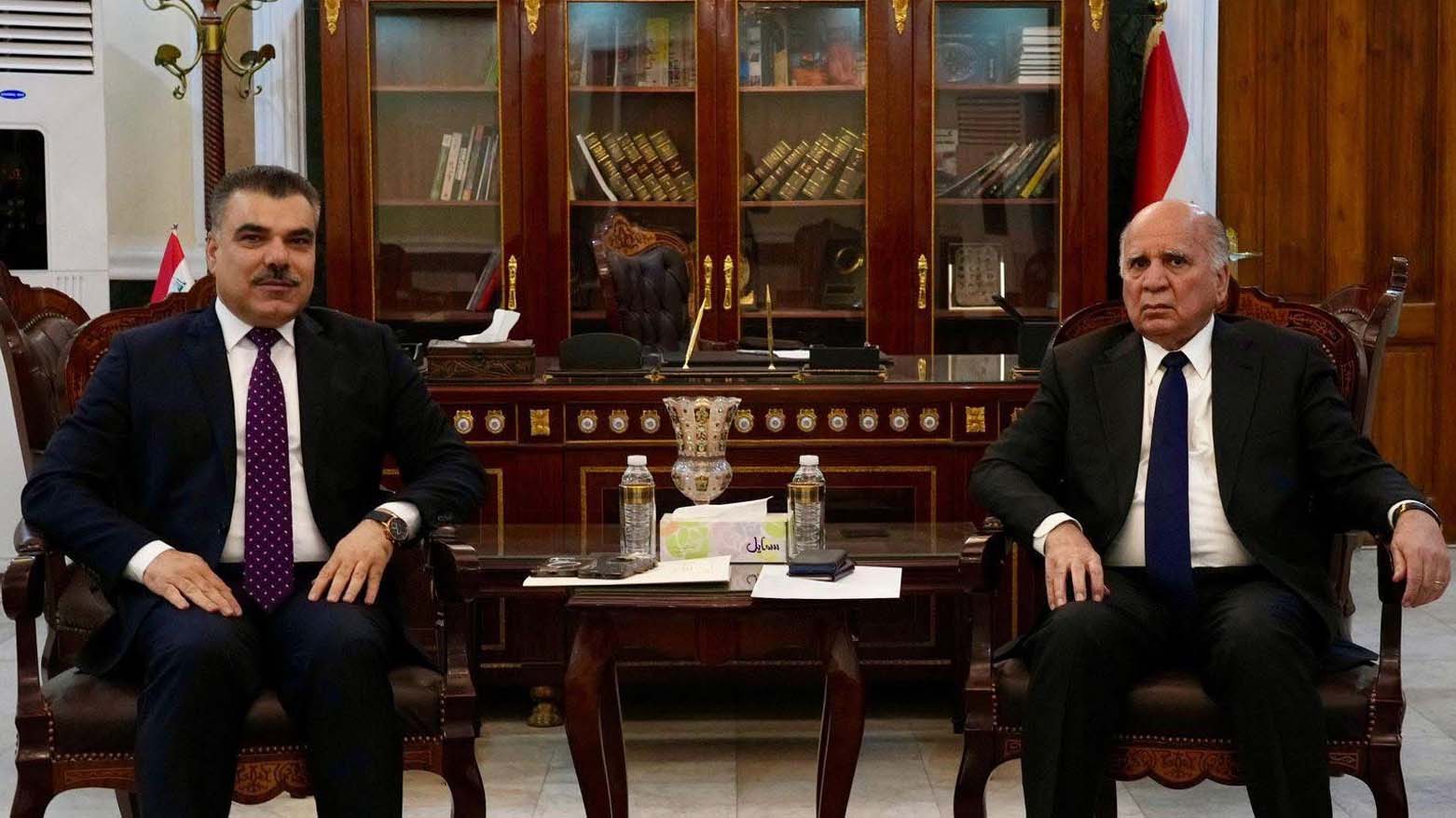 فوئاد حوسێن و فارس عیسا چارەکردنی کێشەکانی نێوان هه‌ولێر و به‌غدایان تاوتوێ كرد