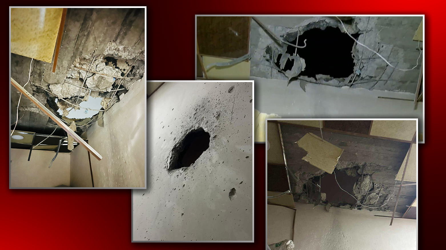 Combined images show the wreckage of the downed drone in Salahaddin province and the destruction caused by rocket strikes in Kirkuk. (Photo: Kurdistan24)