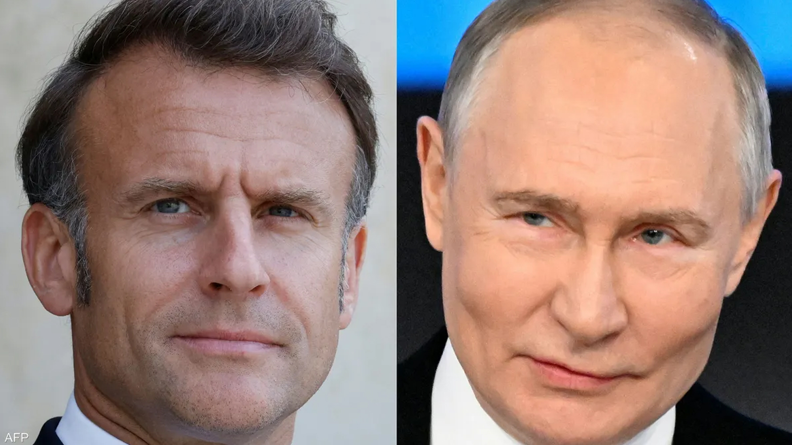Russian President Vladimir Putin (R) and his French counterpart Emmanuel Macron (L). (Photo: Sky News)