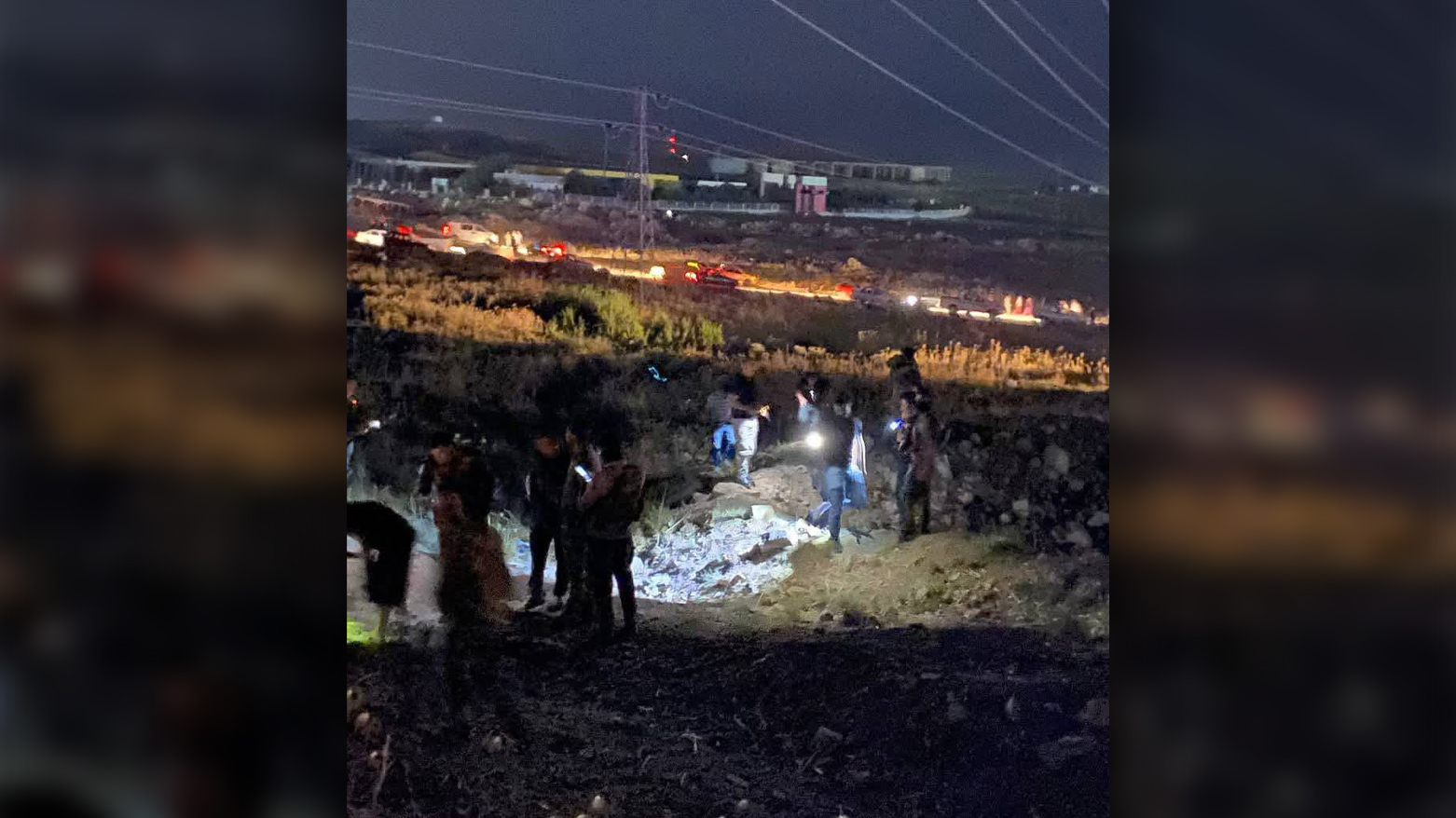 Local security personnel and investigation teams at the site where the drone crashed in Sulaimani Province, Kurdistan Region, on July 1, 2025. (Photo: Kurdistan24)