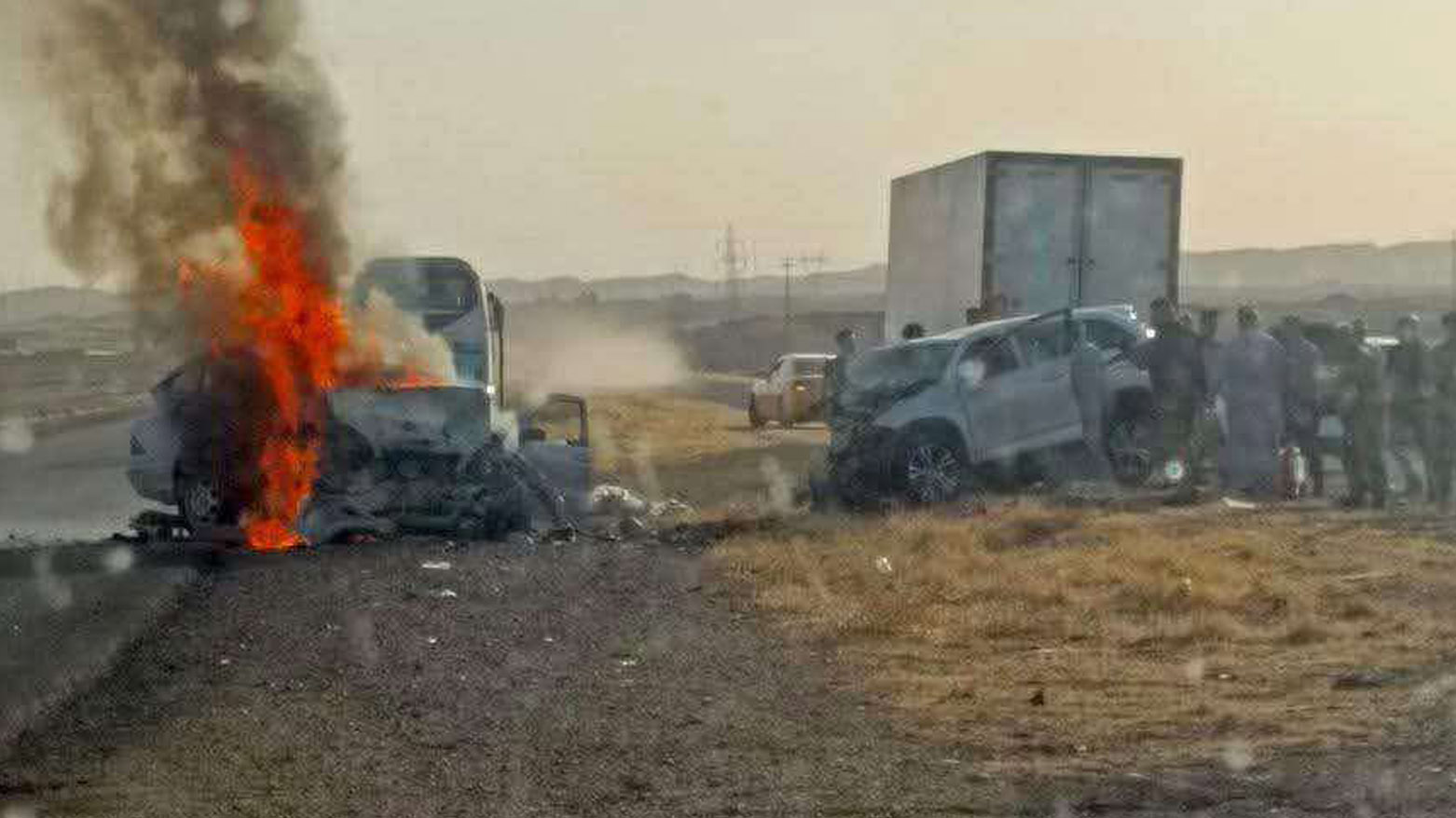 دیمەنێکی ڕووداوە هاتوچۆوەکە