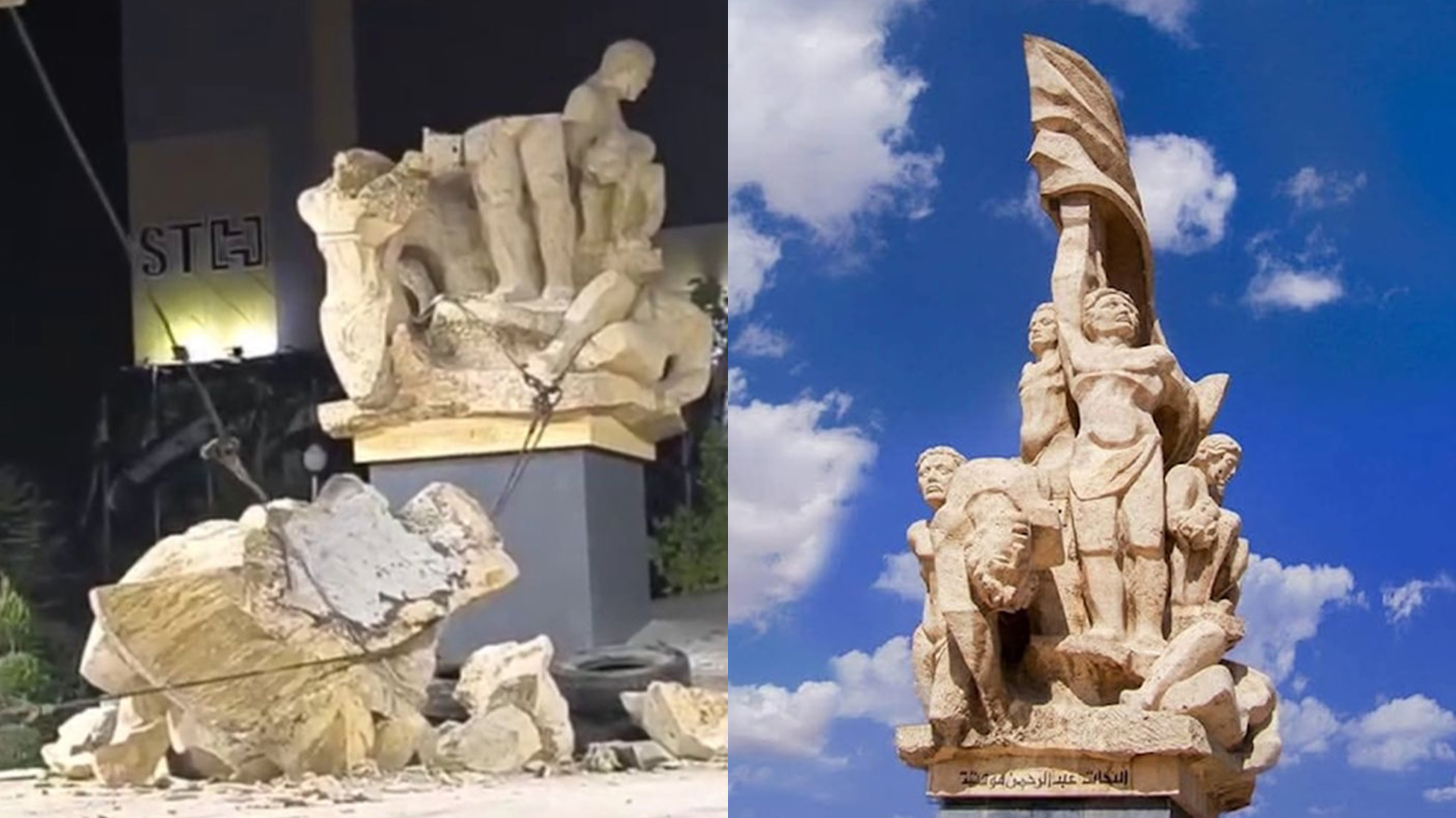 Bi hinceta "veguhestinê", peykerê dîrokî yê "Şehîdan" li Helebê hat rûxandin