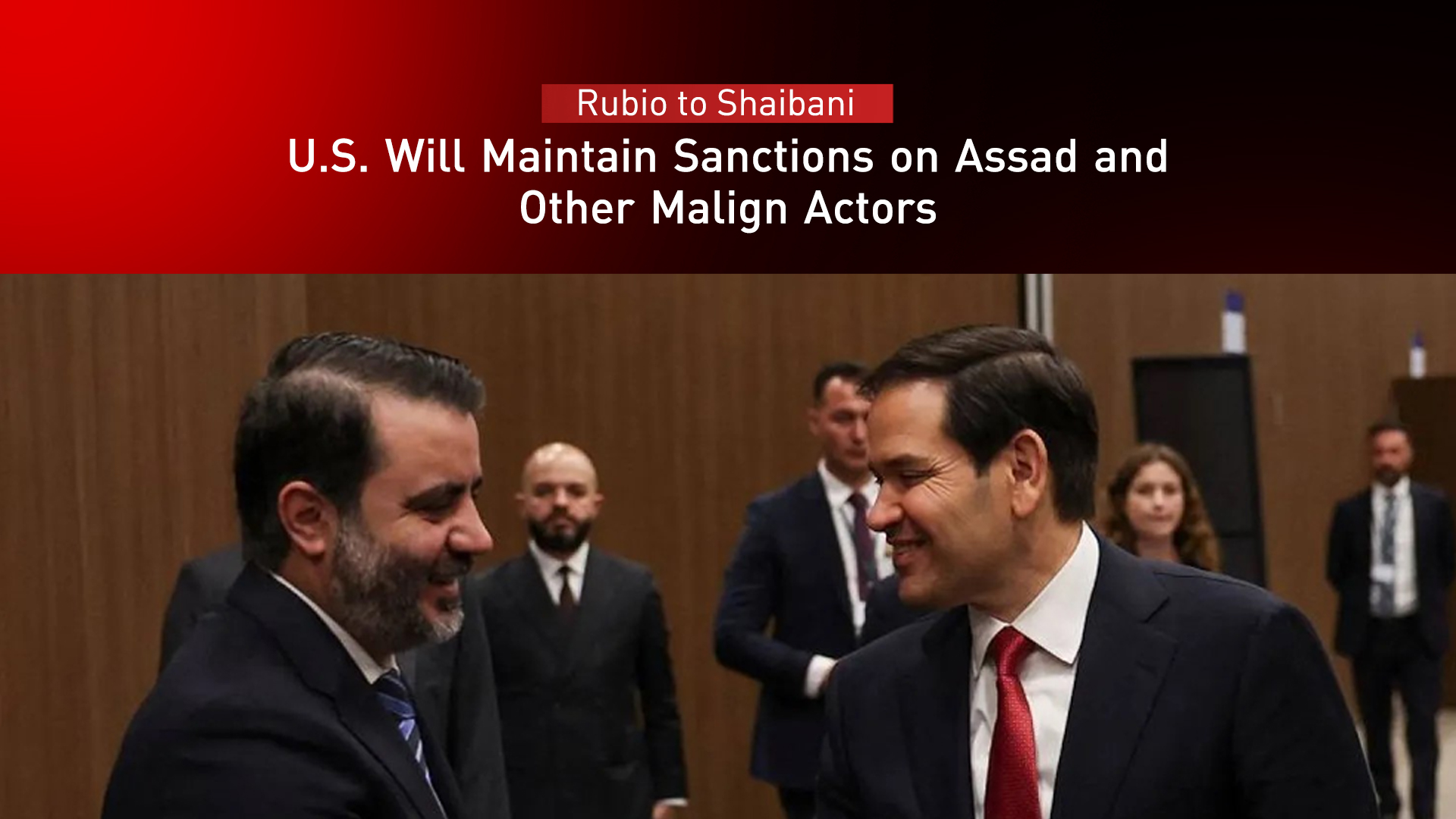 U.S. Secretary of State Marco Rubio (R) and Syria's FM Asaad al-Shaibani. (Photo: Kurdistan24)