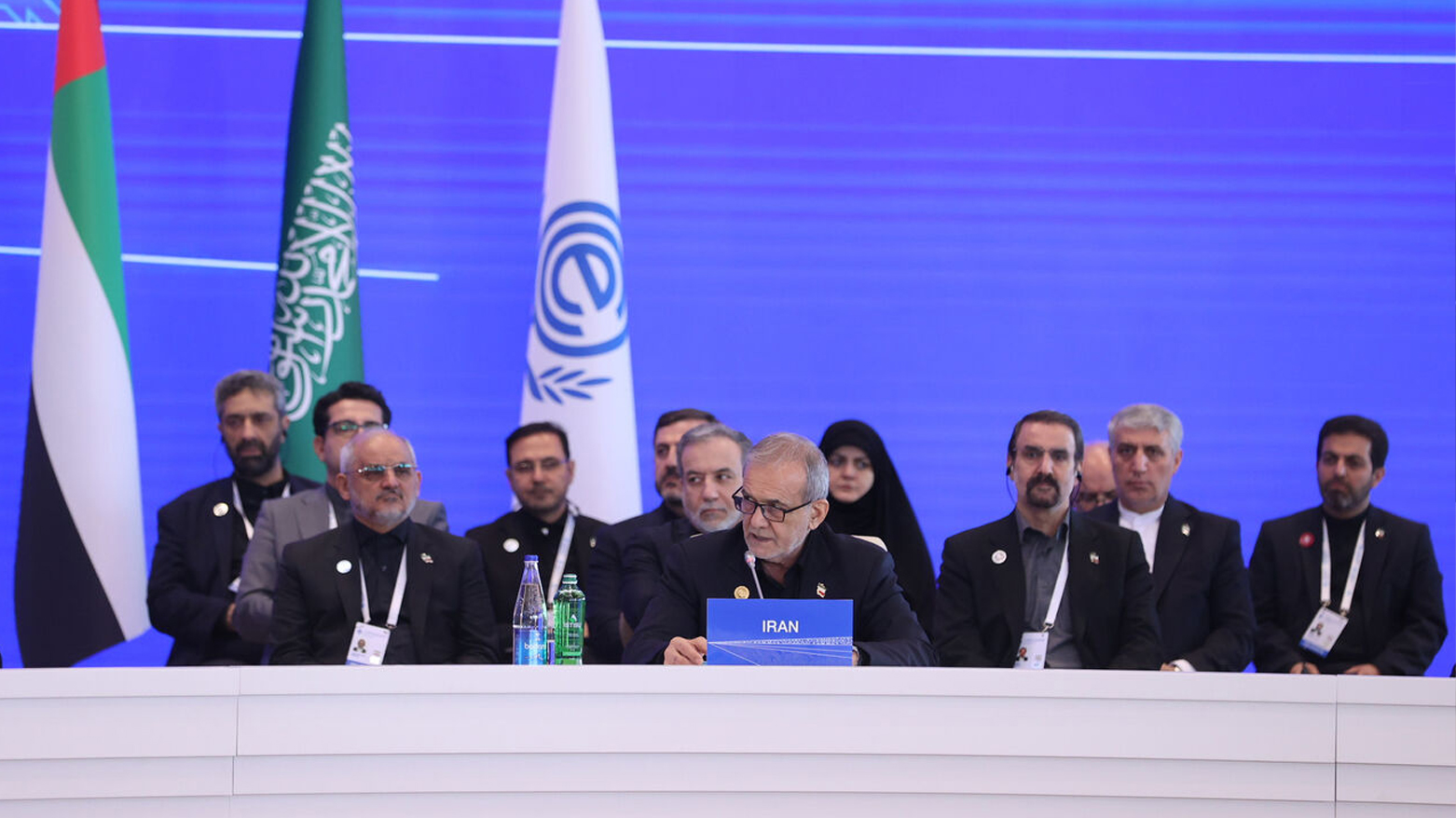 Iranian President Masoud  Pezeshikian , in the ECO summit. (Photo: IRNA)