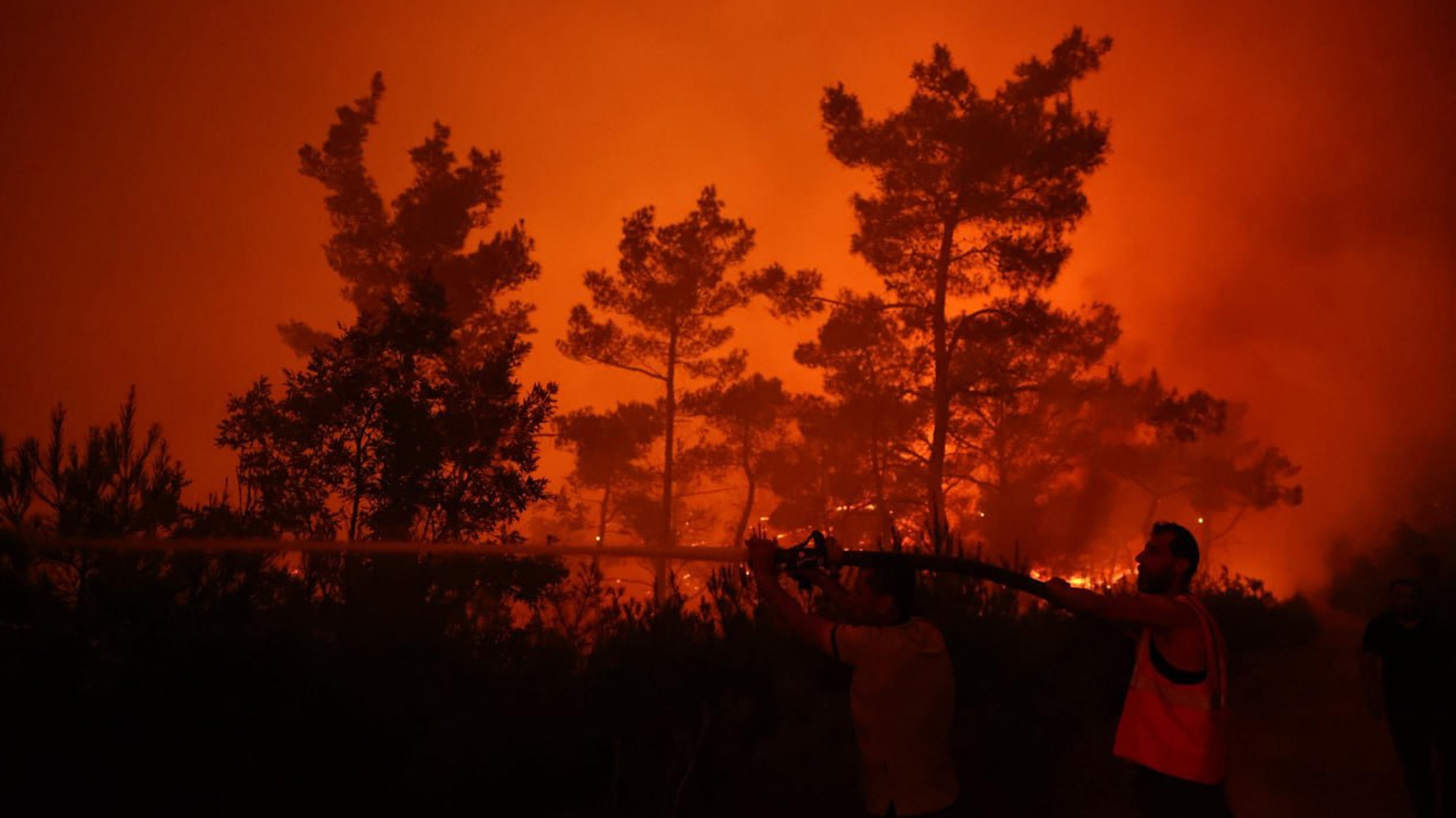Civil Defense forces trying to extinguish fires in Latakia. (Photo: SANA)