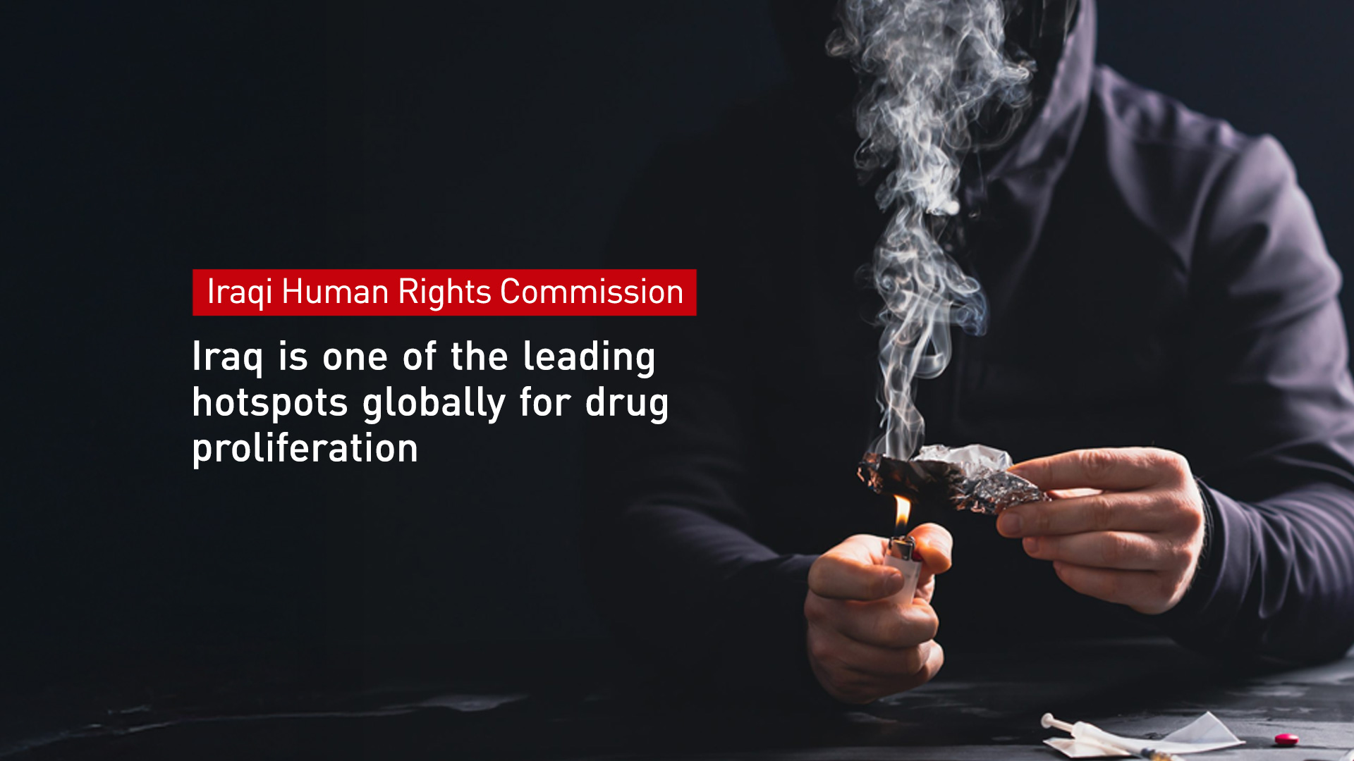 A person smoking methamphetamine. (Graphic: Designed by Kurdistan24)