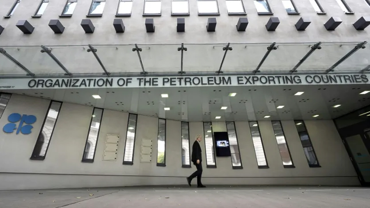 A man walks past OPEC headquarters on October 4, 2022 on the eve of the 45th Meeting of the Joint Ministerial Monitoring Committee and the 33rd OPEC and non-OPEC Ministerial Meeting held on October 05, in Vienna, Austria. (Photo: AFP)