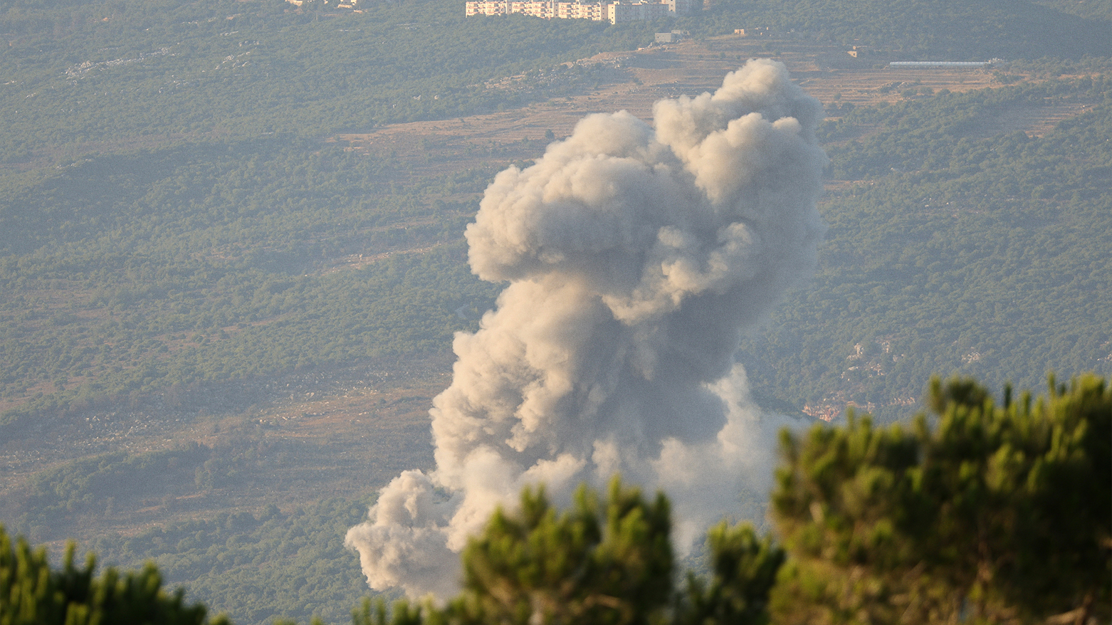 Smoke from Israeli strike in Jabal al-Rihan, Jezzine, July 3, 2025. (Photo: AFP)