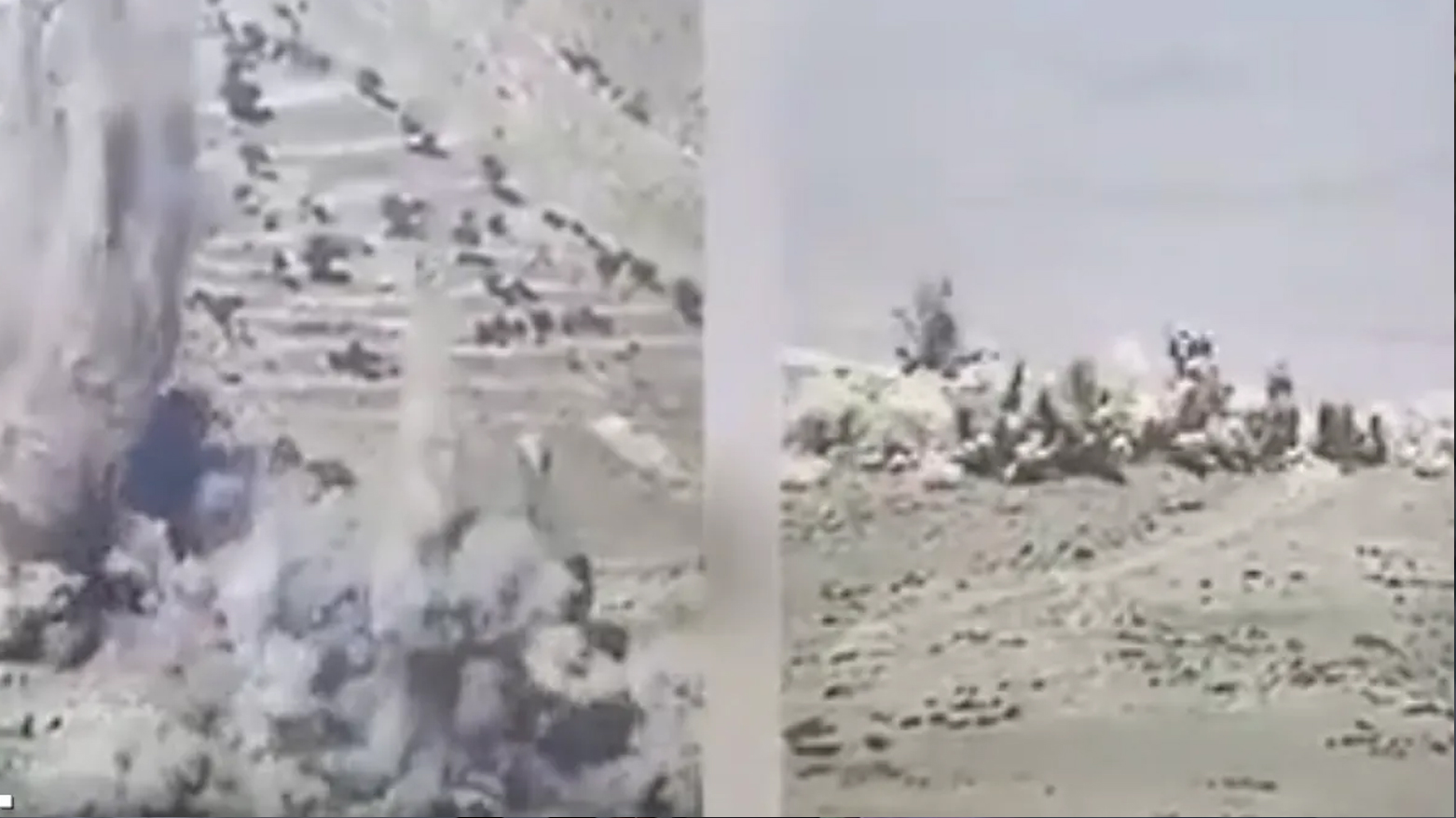 A screenshot from the published video of the Israeli attack on southern Syria. (Photo:  Israeli military spokesperson's X )