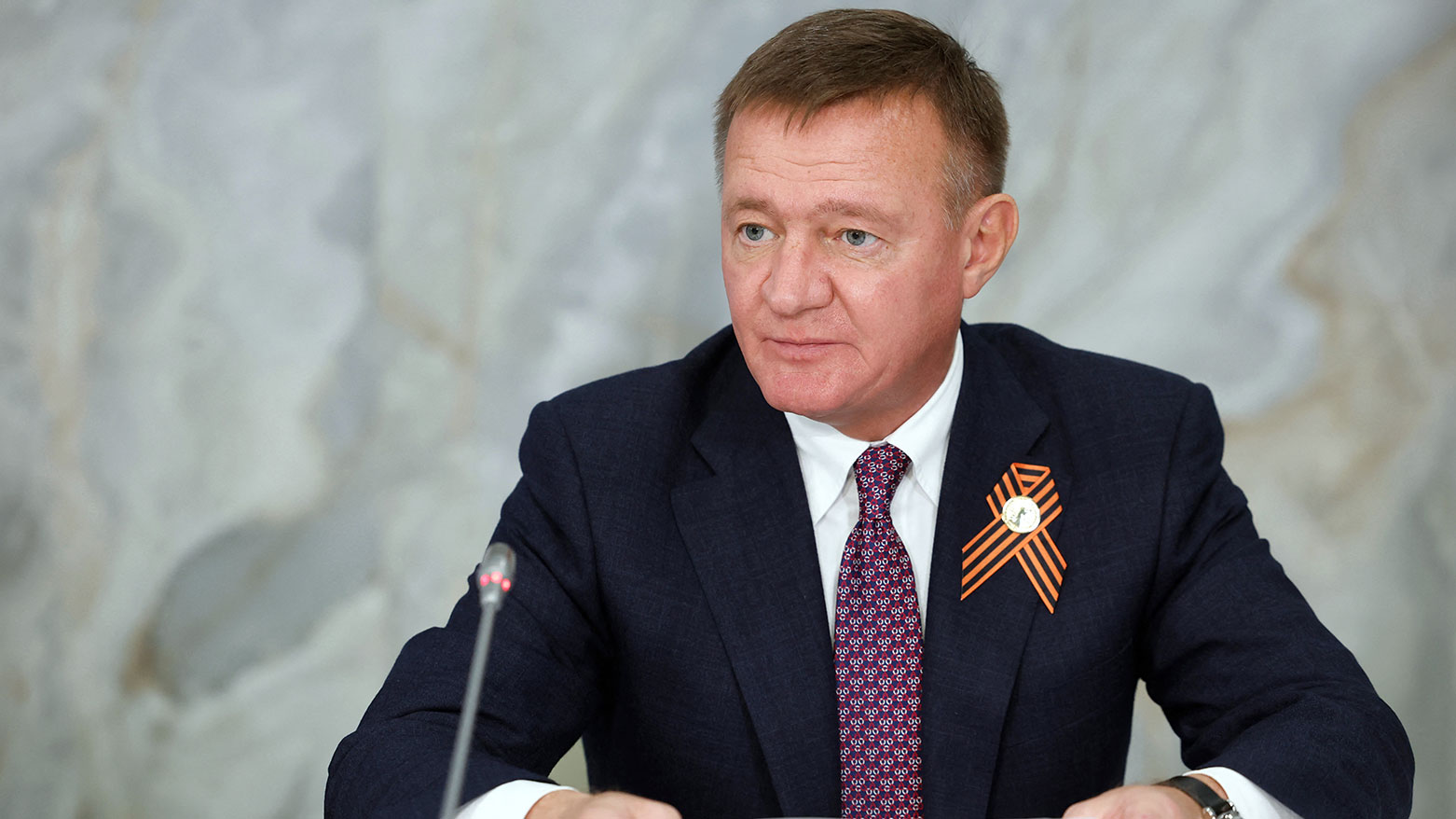 Russian Minister of Transport Roman Starovoyt attends a meeting in Mineralnye Vody on May 6, 2025. (Photo: AFP)