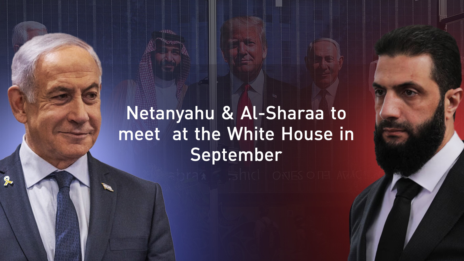 Israeli Prime Minister Benjamin Netanyahu (L),  Syrian interim President Ahmed al-Sharaa (R). (Graphic: Designed by Kurdistan24)