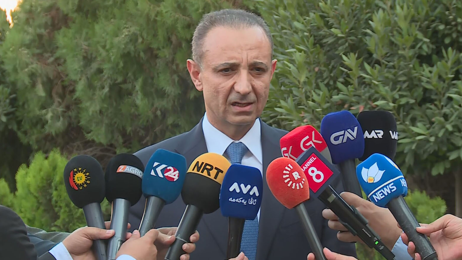 Dilshad Shahab, spokesperson for the Kurdistan Region Presidency, speaking at the presser, July 10, 2025. (Photo: Kurdistan Region Presidency)