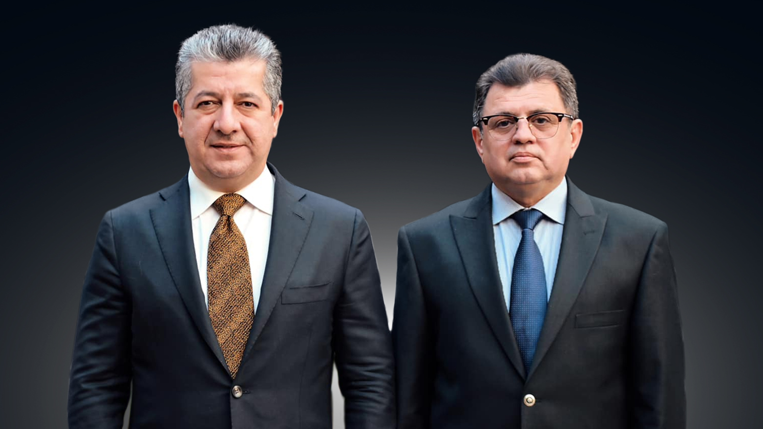 Kurdistan Region's PM Masrour Barzani, (L), Kurdistan24 General Manager Ahmed Zawiteyi. (Graphics: Kurdistan24)