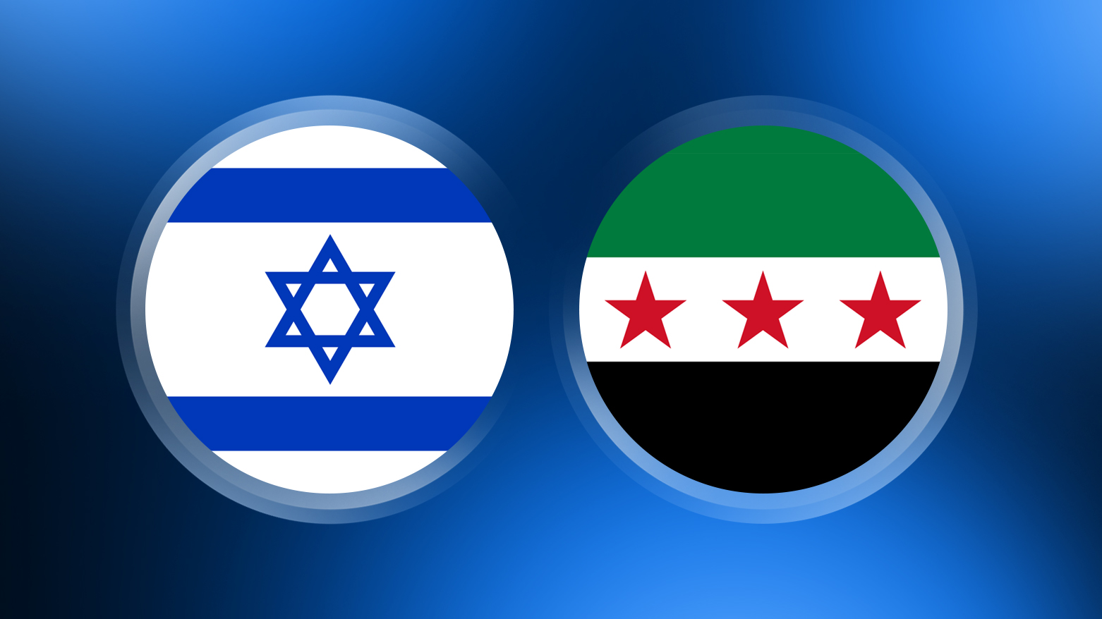 Israel's flag, (L), Syria's flag. (Graphics: Kurdistan24)