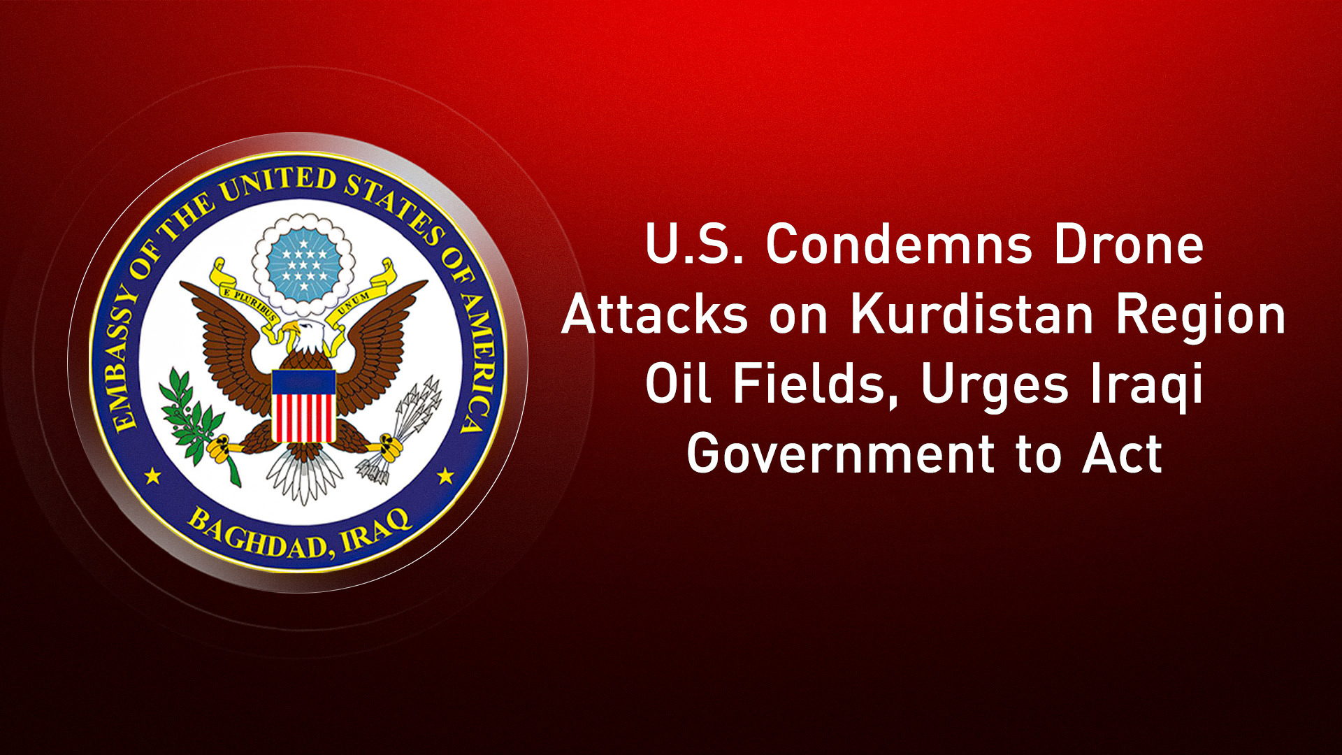The logo of the U.S. Embassy in Baghdad. (Graphics: Kurdistan24)